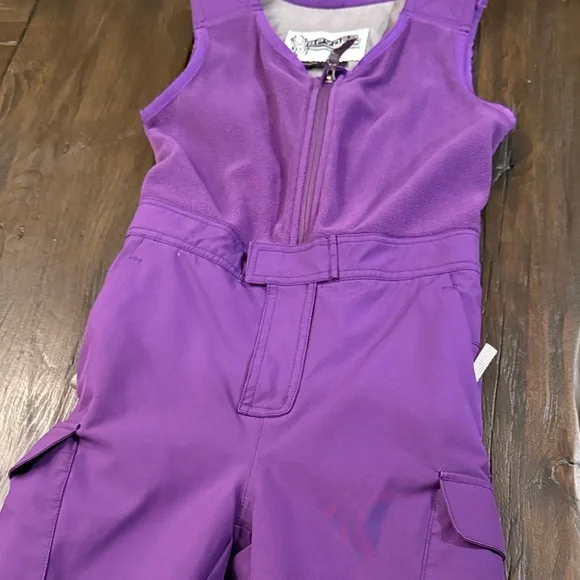 Spyder waterproof kids ski pants in purple. - Picture 4 of 5